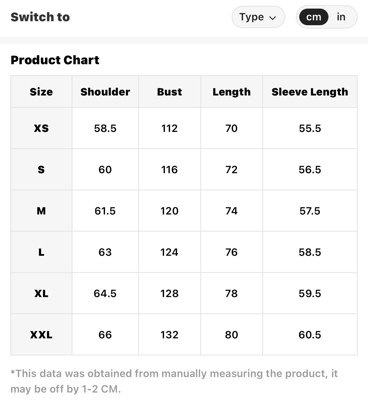 Size Chart